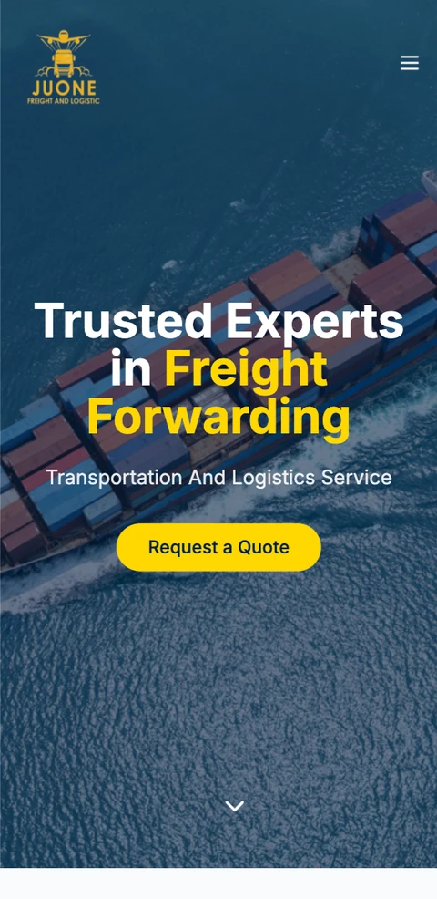 JUONE Freight & Logistic — mobile website by T2ETECH